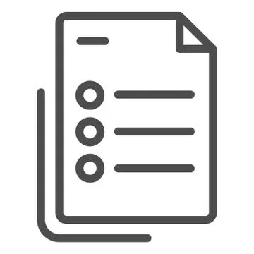 List line icon. Questionnaire document vector illustration isolated on white Stock Illustration