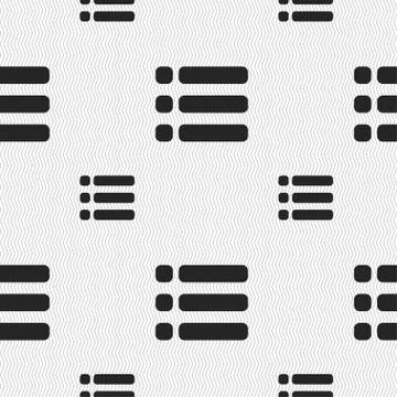List menu, Content view options icon sign. Seamless pattern with geometric te Illustrazione stock