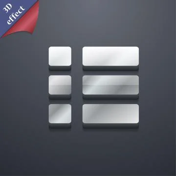 List menu, Content view options  icon symbol. 3D style. Trendy, modern design Stock Illustration