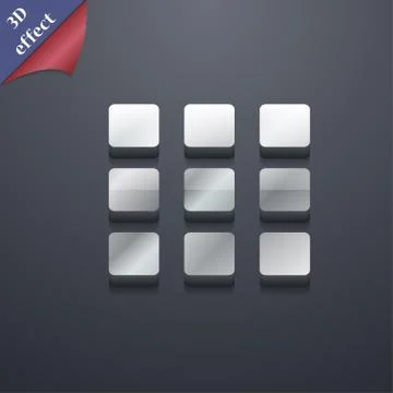 List menu, Content view options  icon symbol. 3D style. Trendy, modern design Stock Illustration