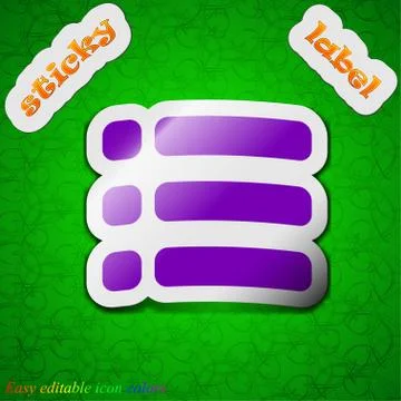 List menu, Content view options  icon sign. Symbol chic colored sticky label  Stock Illustration