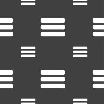 List menu, Content view options icon sign. Seamless pattern on a gray backgro Stock Illustration