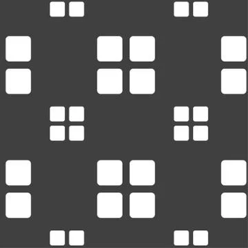 List menu, Content view options icon sign. Seamless pattern on a gray backgro Stock Illustration