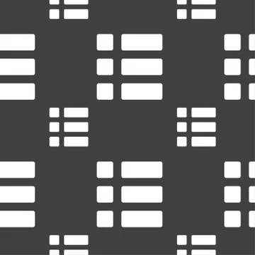 List menu, Content view options icon sign. Seamless pattern on a gray backgro Stock Illustration
