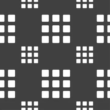 List menu, Content view options icon sign. Seamless pattern on a gray backgro Stock Illustration