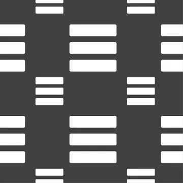 List menu, Content view options icon sign. Seamless pattern on a gray backgro Illustrazione stock