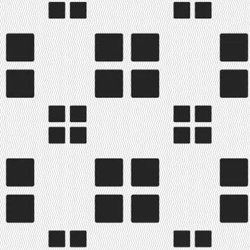 List menu, Content view options icon sign. Seamless pattern with geometric textu Stock Illustration