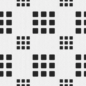 List menu, Content view options icon sign. Seamless pattern with geometric textu Stock Illustration