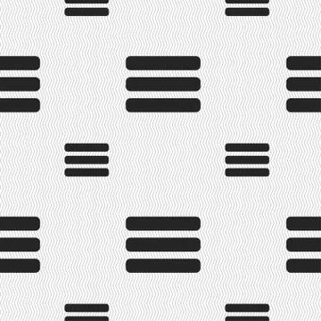 List menu, Content view options icon sign. Seamless pattern with geometric textu Stock Illustration
