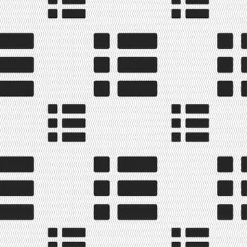 List menu, Content view options icon sign. Seamless pattern with geometric textu Stock Illustration