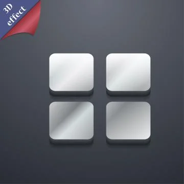 List menu, Content view options icon symbol. 3D style. Trendy, modern design wit Stock Illustration