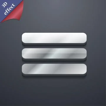 List menu, Content view options icon symbol. 3D style. Trendy, modern design wit Stock Illustration
