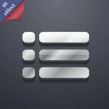 List menu, Content view options icon symbol. 3D style. Trendy, modern design wit Stock Illustration