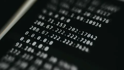 A list of network addresses and port numbers Stock Footage 335880111