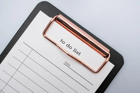  To-to list notepad on black board clip Stock Photos