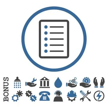 List Page Flat Rounded Vector Icon With Bonus Stock Illustration