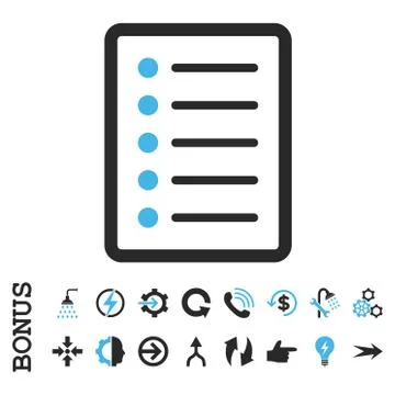 List Page Flat Vector Icon With Bonus Stock Illustration