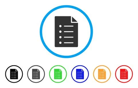 List Page Rounded Icon 스톡 일러스트