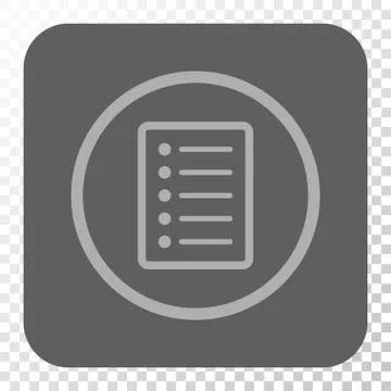 List Page Rounded Square Button Illustrazione stock