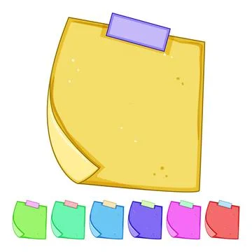 List pinned paper notes cartoon vector graphic Stock Illustration