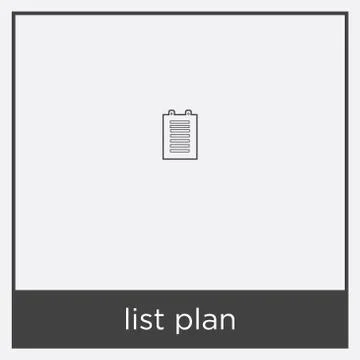 List plan icon isolated on white background Stock Illustration