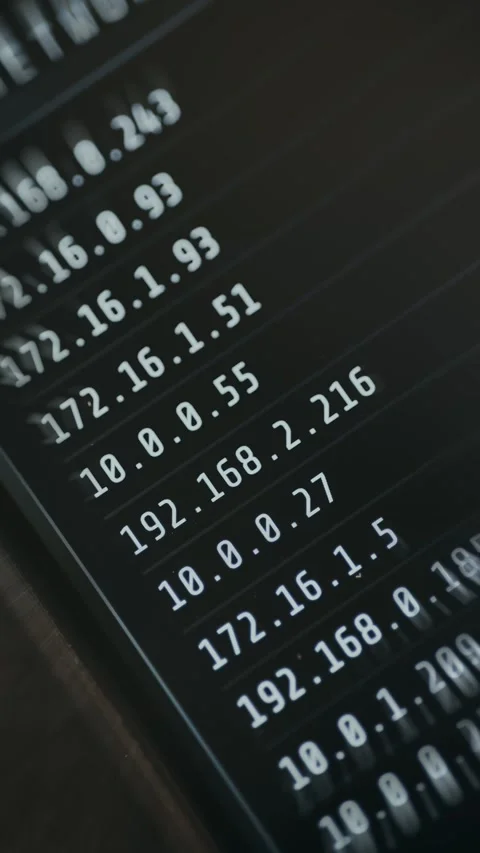 List of private IP addresses Stock Footage 335464330