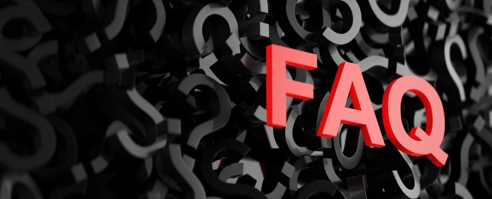 The list of questions. Help in solving the problem. 3D render. Illustrazione stock