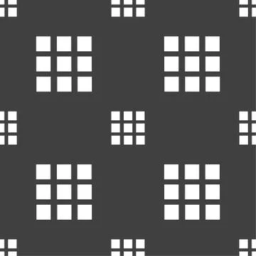 List sign icon. Content view option symbol. Seamless pattern on a gray backgr Illustrazione stock