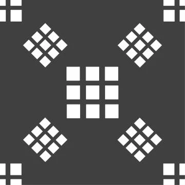 List sign icon. Content view option symbol. Seamless pattern on a gray backgroun Stock Illustration