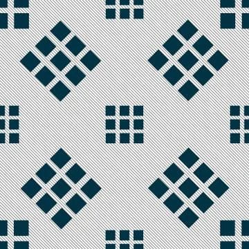 List sign icon. Content view option symbol. Seamless pattern with geometric text Illustrazione stock