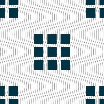 List sign icon. Content view option symbol. Seamless pattern with geometric text Stock Illustration