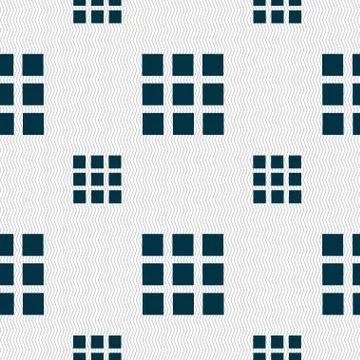 List sign icon. Content view option symbol. Seamless pattern with geometric text Stock Illustration