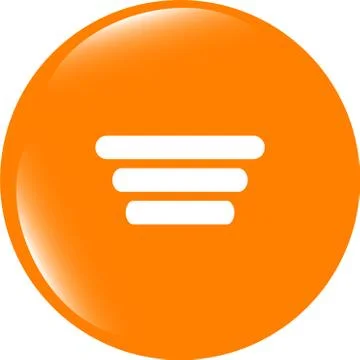 List sign icon. Content view option symbol. web shiny button Stock Illustration