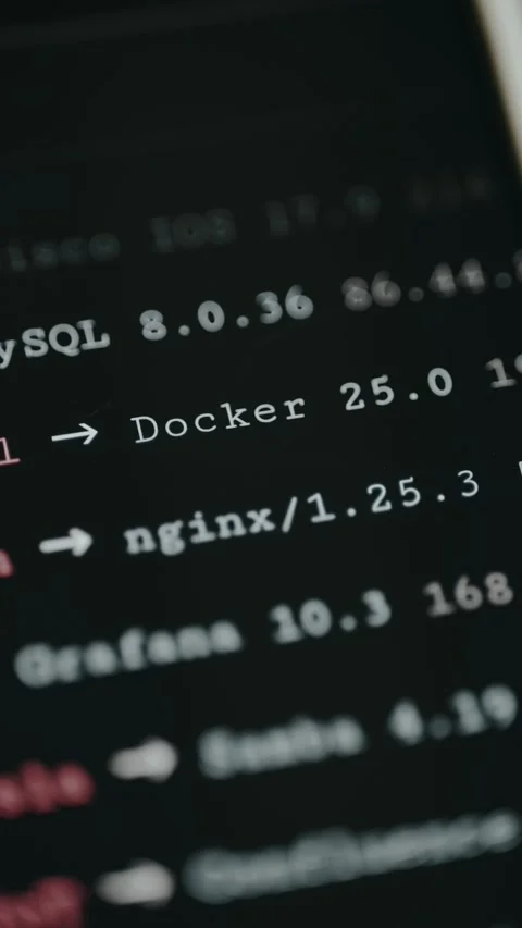 A list of software versions and IP addresses targeted by cyber threats, real Stock Footage 332049036