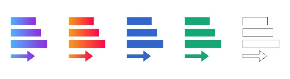 List Sorting and Ordering Icon Set 스톡 일러스트