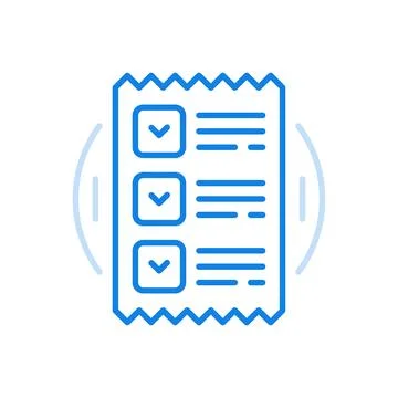 List of tasks line vector icon. Checklist of necessary notes torn out noteboo Stock Illustration