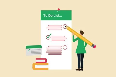 The list of tasks, works, completed or business Stock Illustration