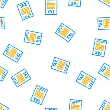 List tax vector seamless pattern Stock Illustration