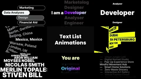 List Text Animations After Effects素材