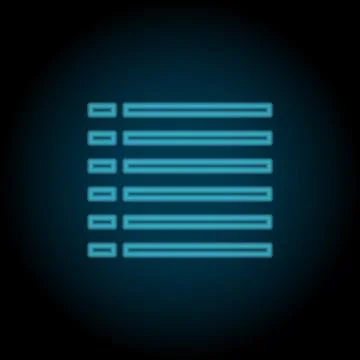 List, text neon icon. Simple thin line, outline vector of Text editor icons f Stock Illustration