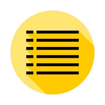 List, text outline icon in long shadow style Stock Illustration