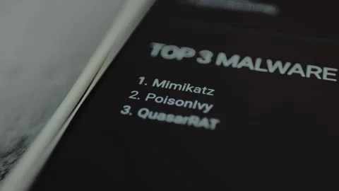 List of top 3 malware attacks types, cybersecurity concept Stock Footage 328355564