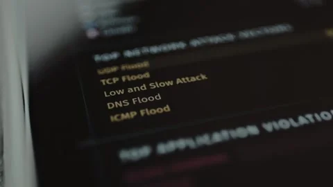 List of Top Network Attack Directions displayed on mobile phone screen Stock Footage 328355295