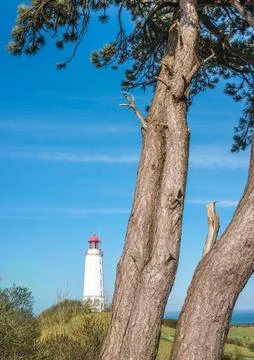 Listed lighthouse or beacon Dornbusch on the Schluckswiek or Schluckwieksberg Stock Photos