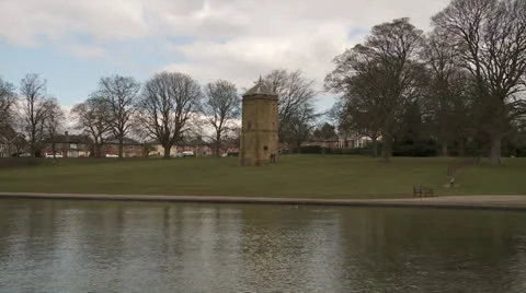Listed tower building in a local park in Northampton Stock Footage 25229195