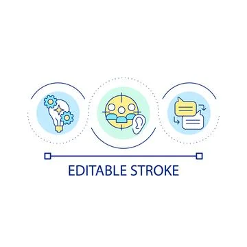 Listen and develop loop concept icon 스톡 일러스트