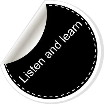 Listen and learn. Quotes, comma, note, message, blank, template, text, bullet 스톡 일러스트