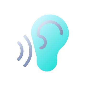 Listen flat gradient two-color ui icon 스톡 일러스트