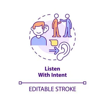 Listen with intent concept icon Stock Illustration