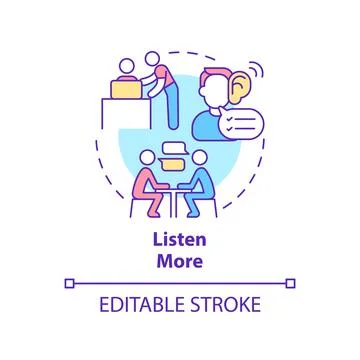 Listen more concept icon イラスト素材